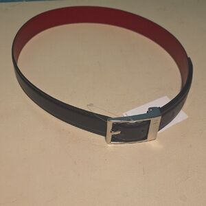 Christian Louboutin Black and Red Leather Belt